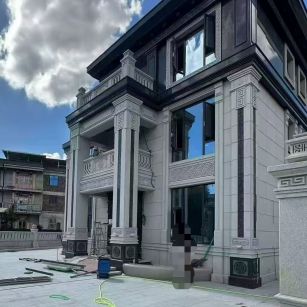 合肥 别墅干挂，芝麻白与芝麻黑完美配合