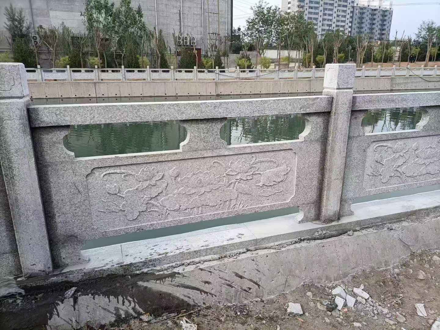 合肥 芙蓉白大花桥梁、河道，石材栏杆、围栏、护栏